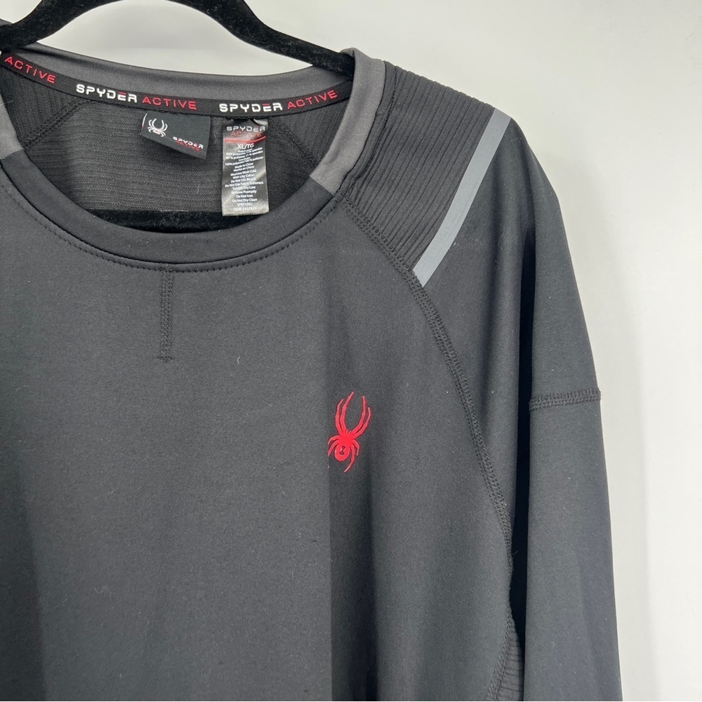 Spyder Active Mens Long Sleeve Shirt Blazing Black 1437823 Wicking Reflective